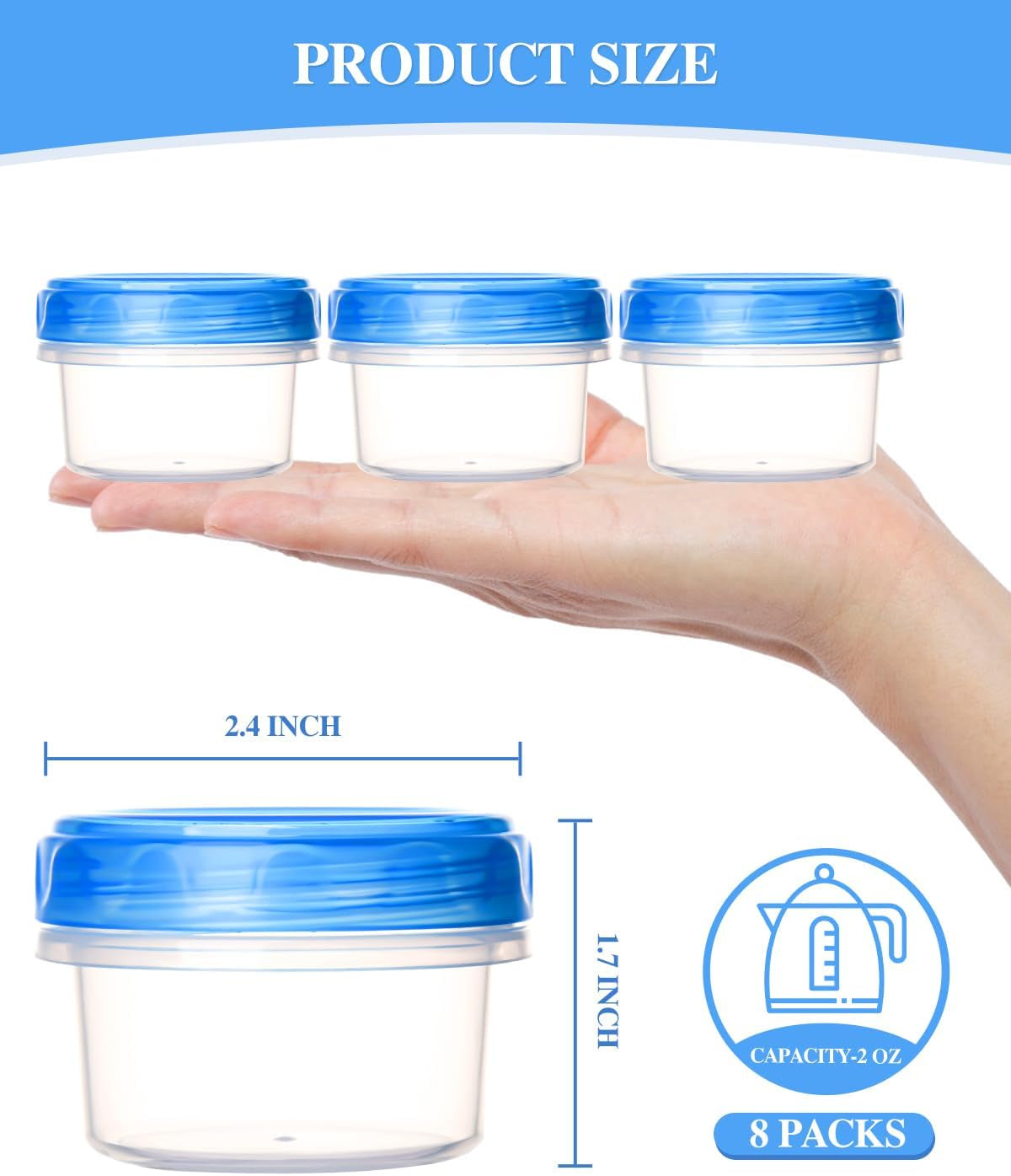 Leakproof Dressing Pots with Twist Lids, Pack of 8, view 5