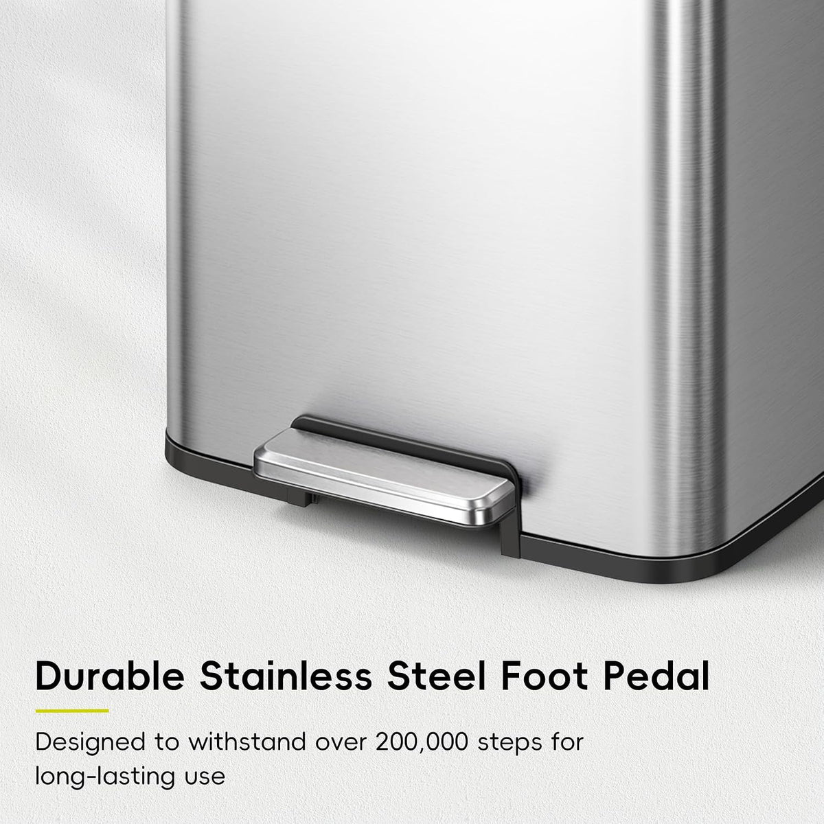 Brushed Steel Pedal Bin, 50 Litre, view 5