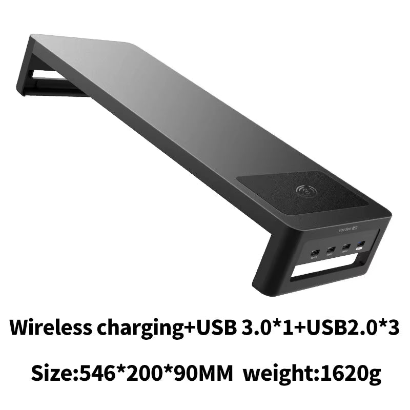 Monitor Stand Riser with USB3.0 Hub Support Data Transfer and Charging Steel Desk Organizer for Laptop Computer