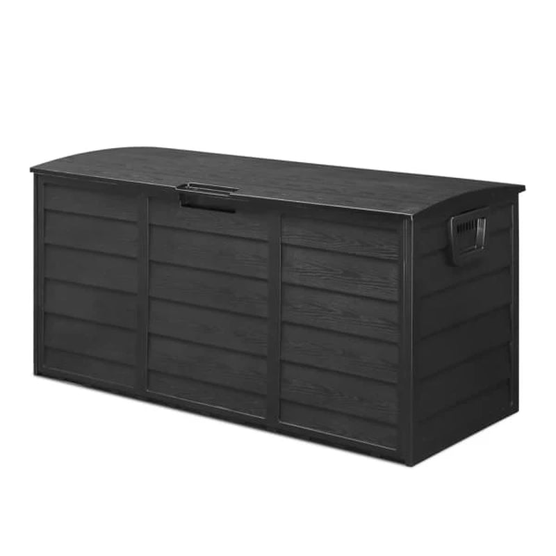 Pure Black Courtyard Storage Box with Two Wheels