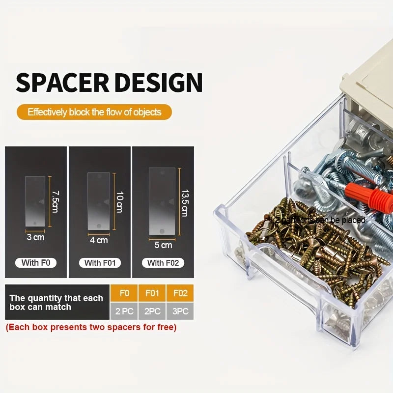8/16Pcs 14X9X4Cm/5.5X3.5X1.5Inch Screw Parts Crafts Thread Organizer Mini Drawer Home Organization and Storage Bin