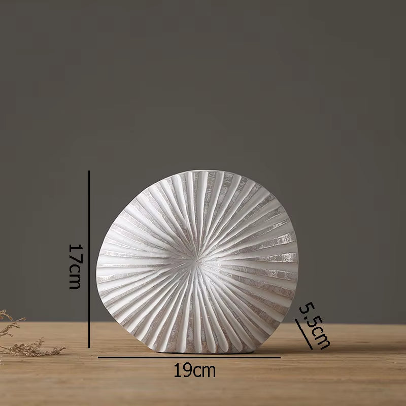 Silver Plated Vase Singular Ellipse Flower Arrangement Artificial Flowers Use Flower Vases Resin Crafts Living Room Decoration