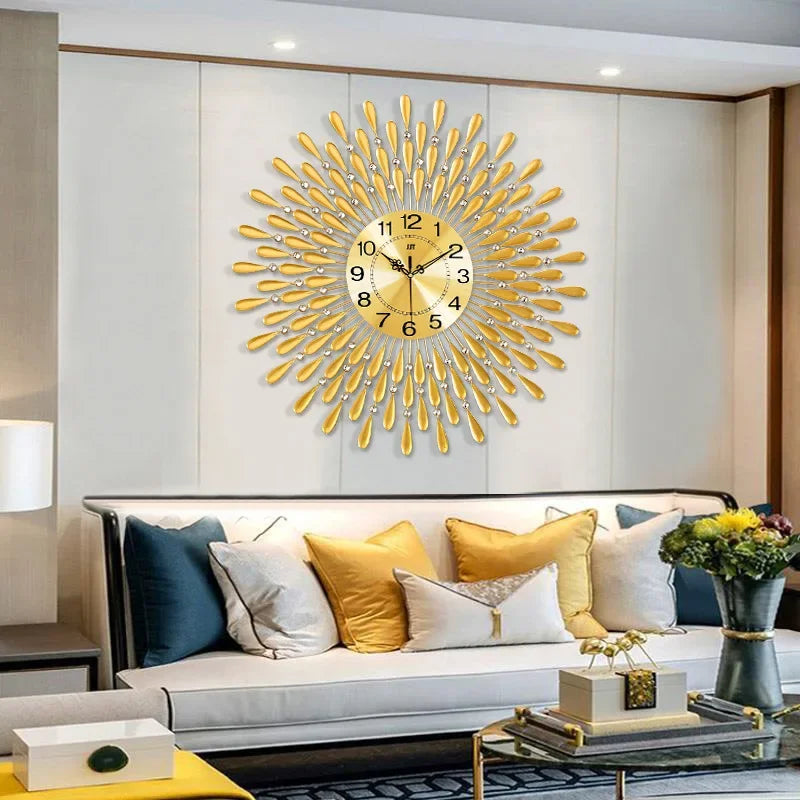 Crystal Sun Modern Style Silent Wall Clock 38X38Cm, 2020 New Product Living Room Office Home Wall Decoration