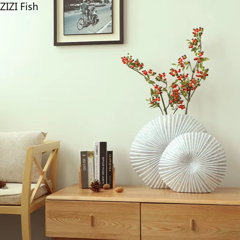 Silver Plated Vase Singular Ellipse Flower Arrangement Artificial Flowers Use Flower Vases Resin Crafts Living Room Decoration
