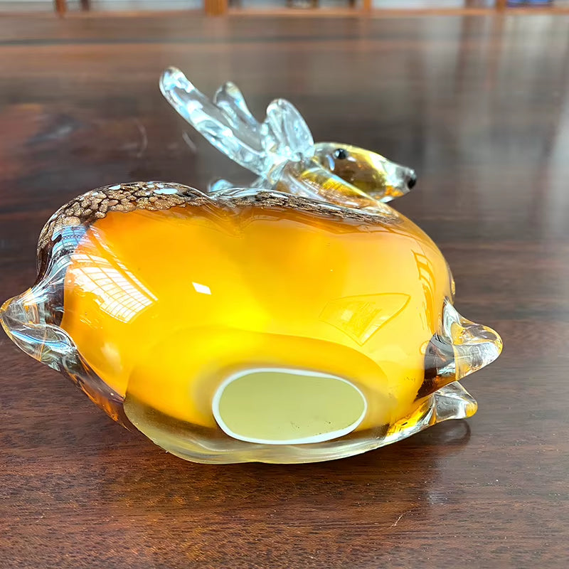 Handmade Crystal Sika Deer Figurines Hand Blown Glass Animal Craft Cute Pet Kids Gift Home Table Decor Christmas Ornament