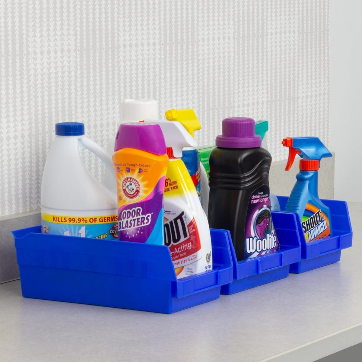 Heavy Duty Shelf Bins, Pack of 12, Blue, view 10