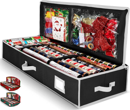 Under Bed Gift Wrap Organiser, Holds up to 24 Rolls
