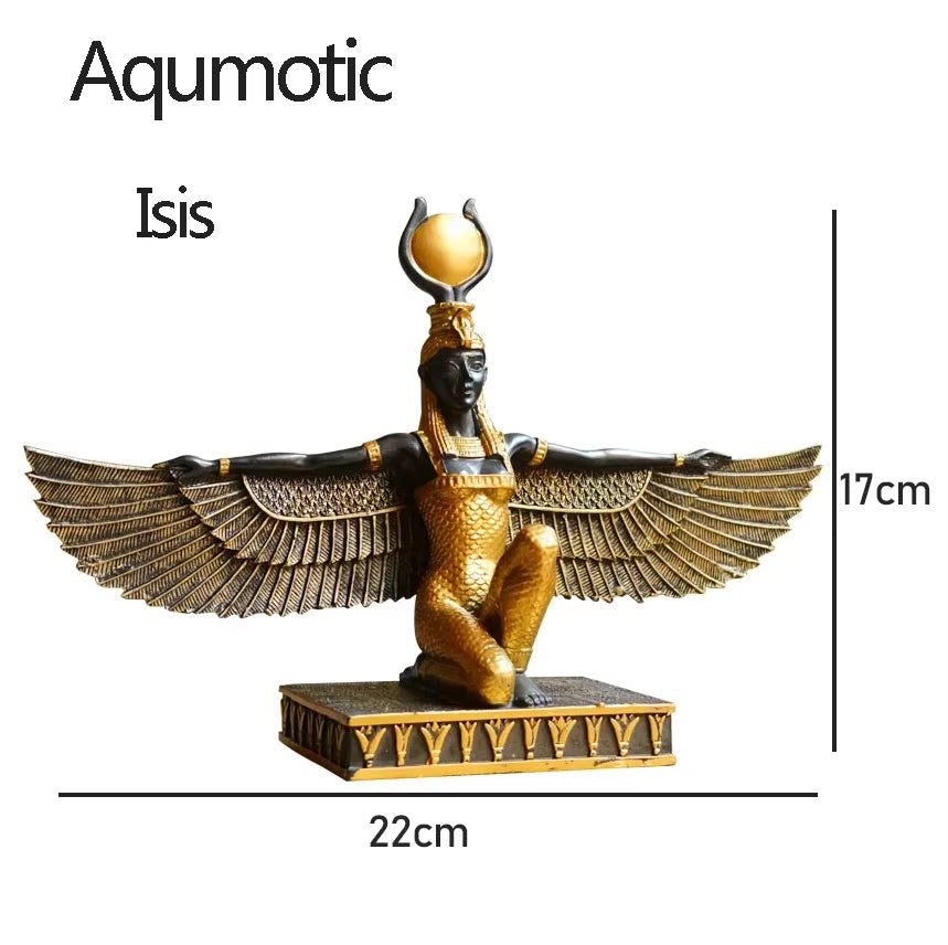 Egyptian Gods Goddess Ornament 1Pc Large Isis Sculpture Adorn for Home Eye of Egypt Furnishing Articles Decorate