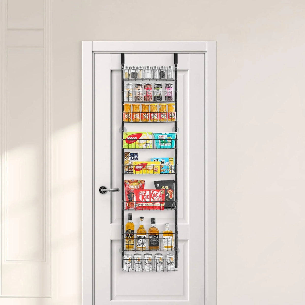 8-Tier over the Door Pantry Organizer Hanging Storage Rack Adjustable Kitchen