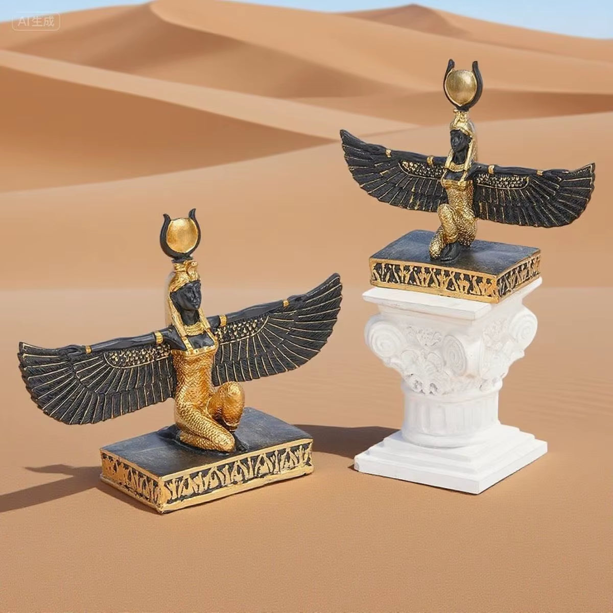 Egyptian Gods Goddess Ornament 1Pc Large Isis Sculpture Adorn for Home Eye of Egypt Furnishing Articles Decorate