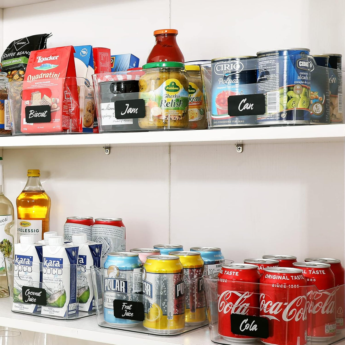 Clear Pantry Bins with Handles and Labels, Pack of 12, view 3