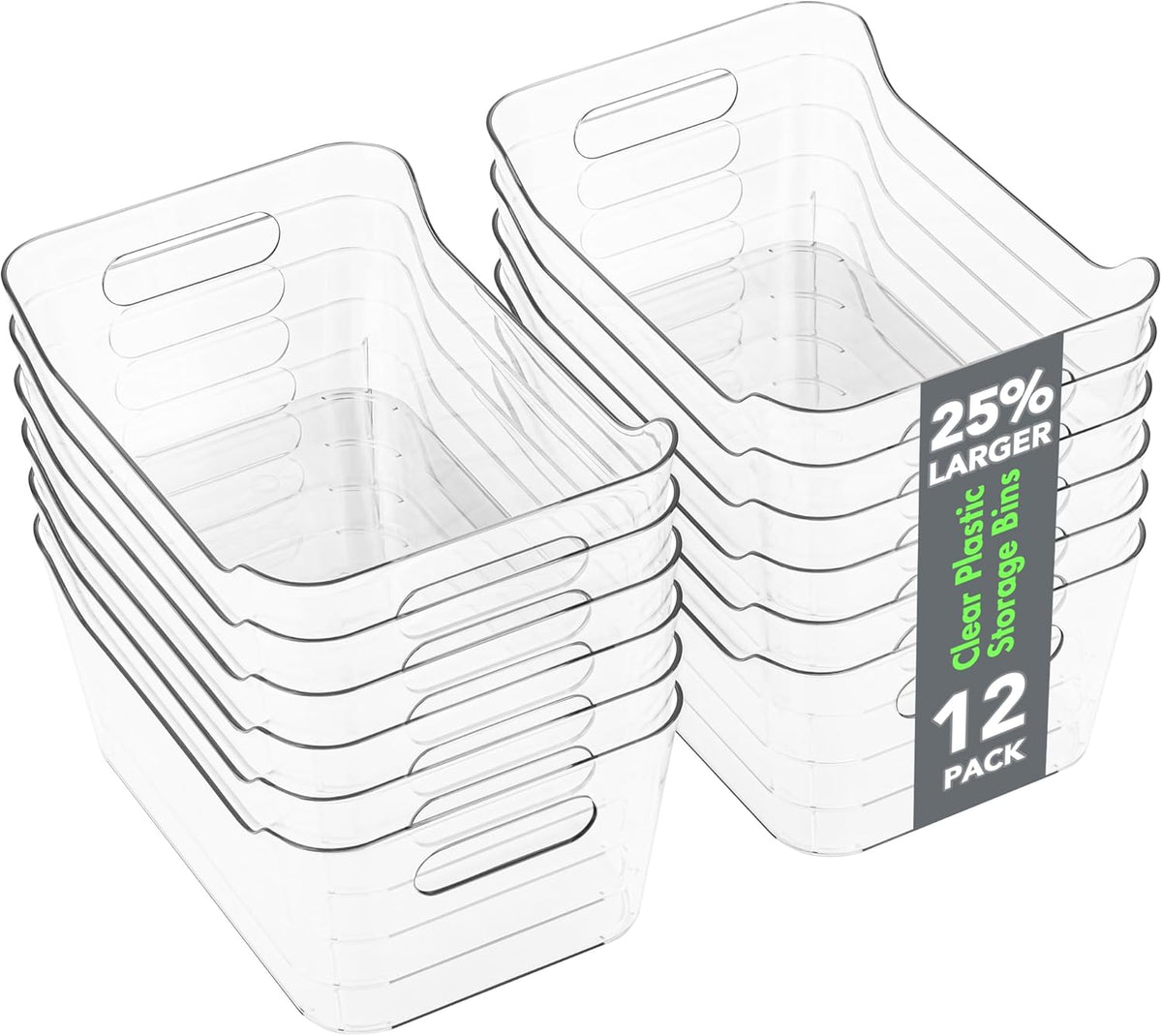 Clear Storage Bins, 3.7 Litre, Pack of 12