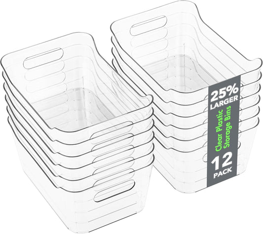 Clear Storage Bins, 3.7 Litre, Pack of 12