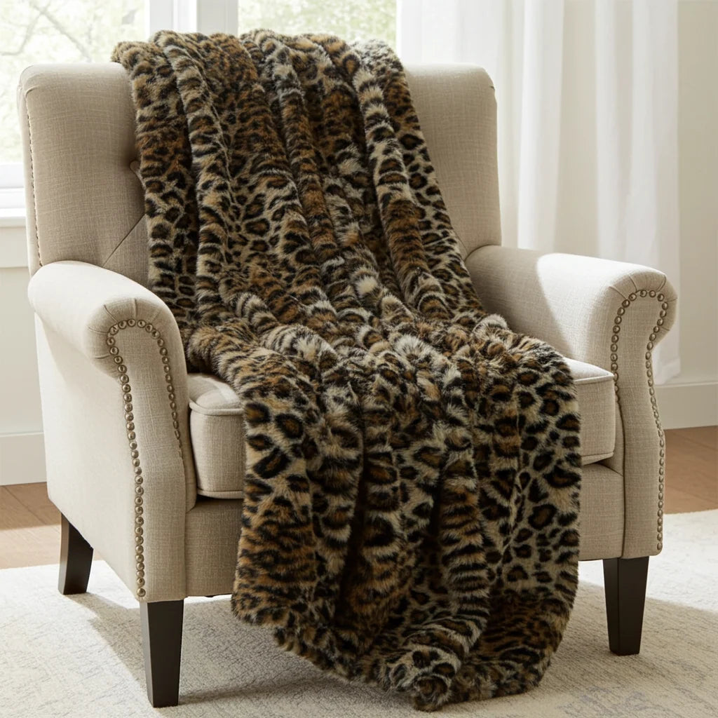 Wild Leo Faux Fur Luxury Throw