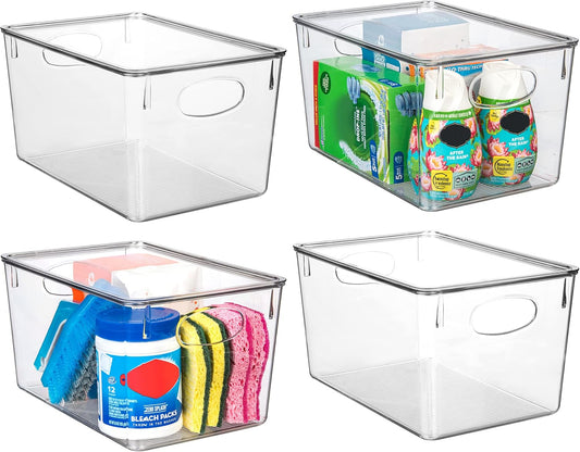 Pantry Storage Bins with Lids, Pack of 4