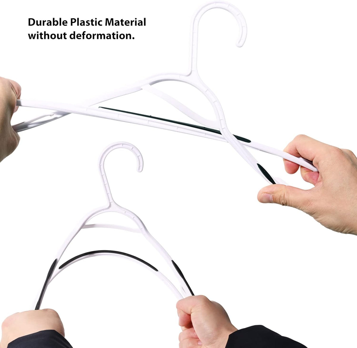 Black Plastic Hangers with Clips, Pack of 30, view 4