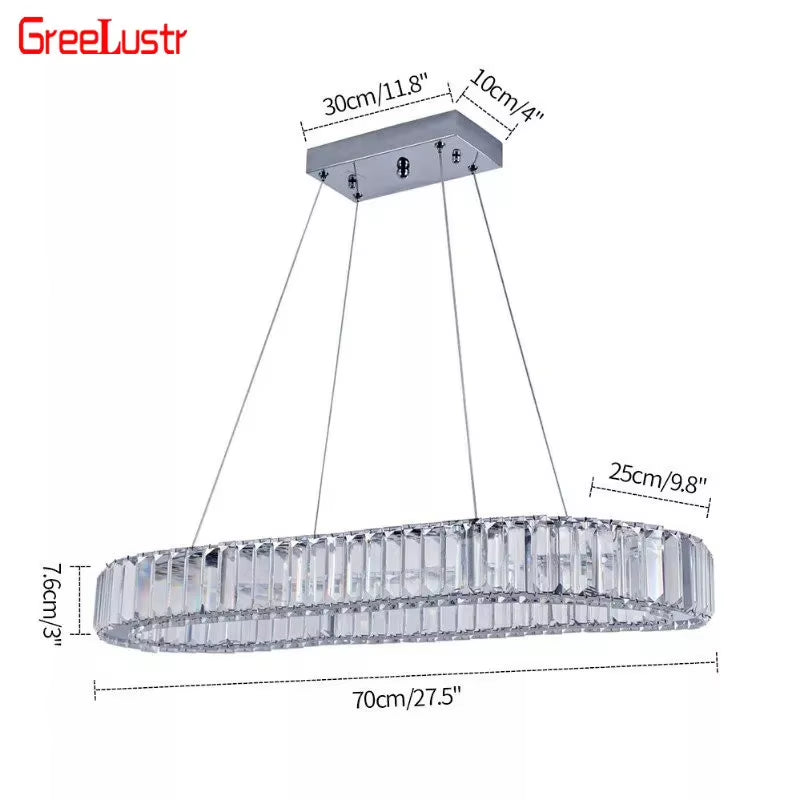 Luxury Rings Chandeliers for Dining Room Stainless Steel Modern Home Decor Hanging Lighting K9 Crystal Light Ceiling Chandeliers