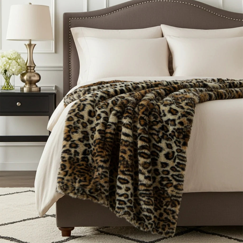 Wild Leo Faux Fur Luxury Throw