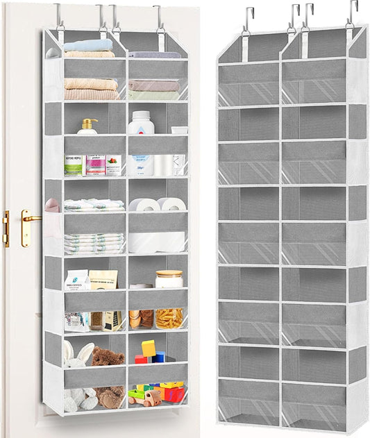 Over the Door Organiser with 10 Pockets, Light Grey