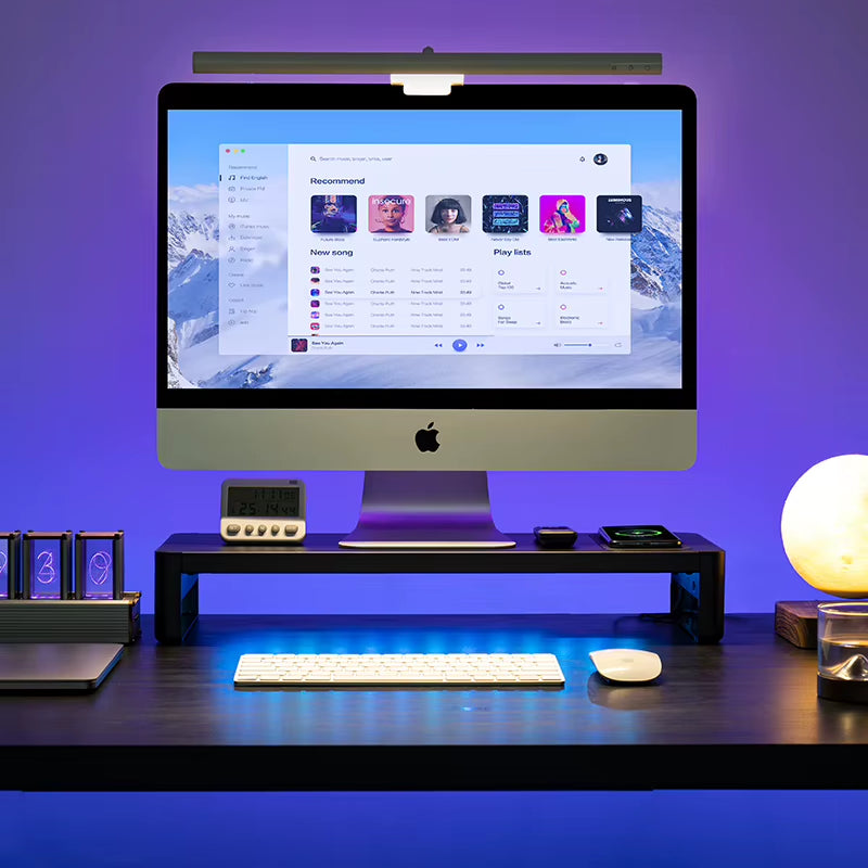 Monitor Stand Riser with USB3.0 Hub Support Data Transfer and Charging Steel Desk Organizer for Laptop Computer
