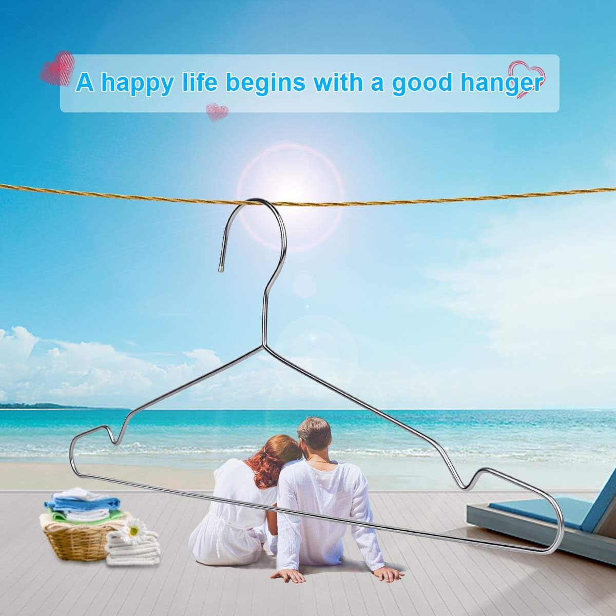 Slim Stainless Steel Hangers, Pack of 40, view 7