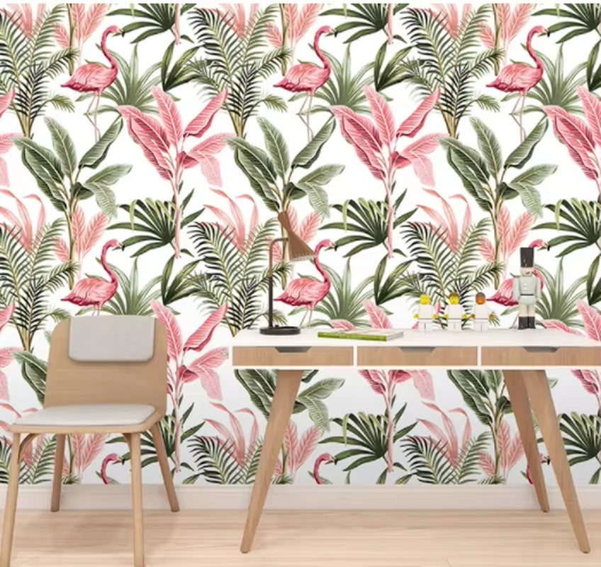 Green Tropical Palm Wallpaper Self Adhesive Rainforest Leaves Wallpaper Jungle Peel & Stick Plant Wallpaper Mural Vinyl Film